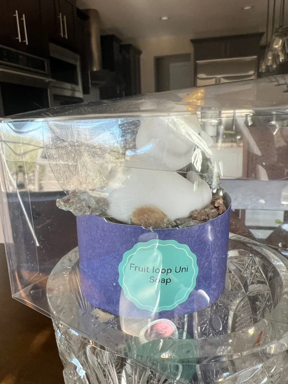 Hand Crafted White Unicorn Soap with Gold Horn and Pink Eye Accent